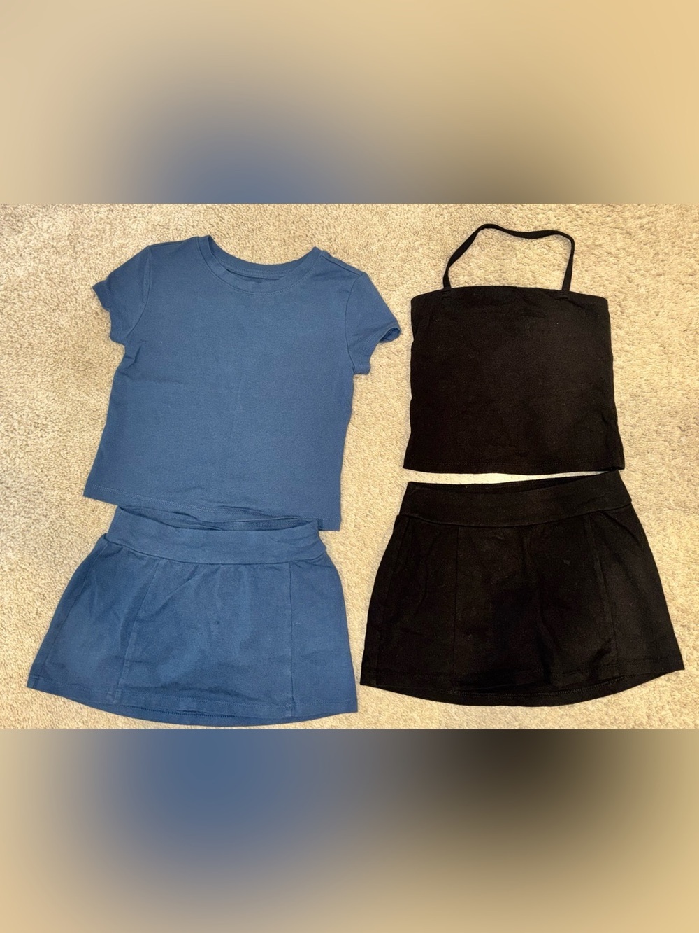 art class Navy Blue Ribbed Tank Top and Short Sleeve Sets - Picture 2 of 6
